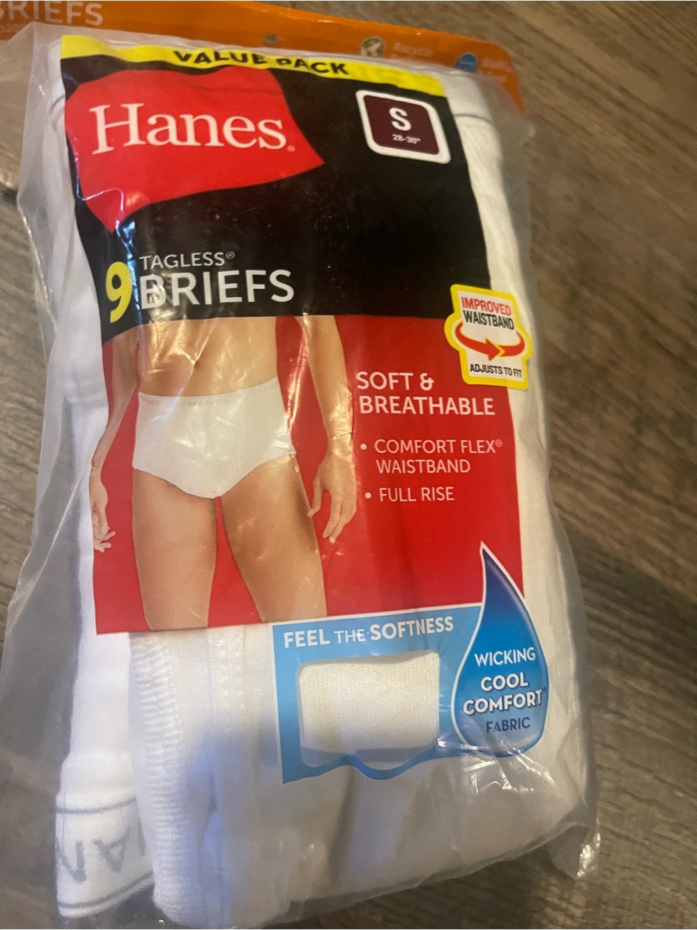 Hanes 9-Pack White Tagless Briefs Men Small 28–30 Comfort Flex Comfort Underwear